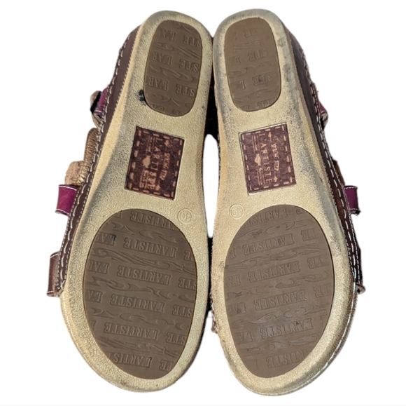 L’Artiste Spring Step Pelagia Sandals Leather Floral Sling Back Sz 40 US 9 - Picture 4 of 5